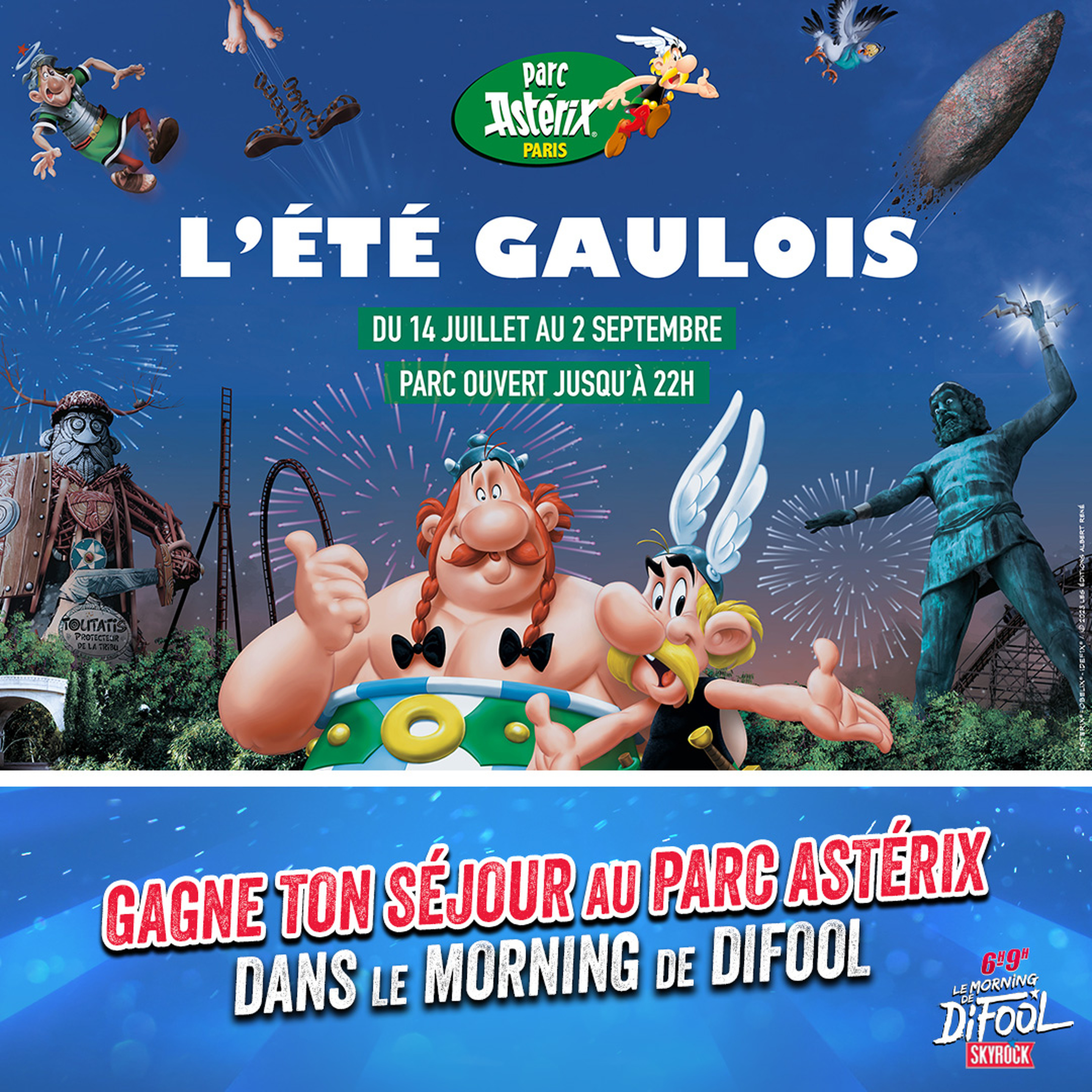 Gagne ton séjour au Parc Astérix dans le Morning de Difool ! 