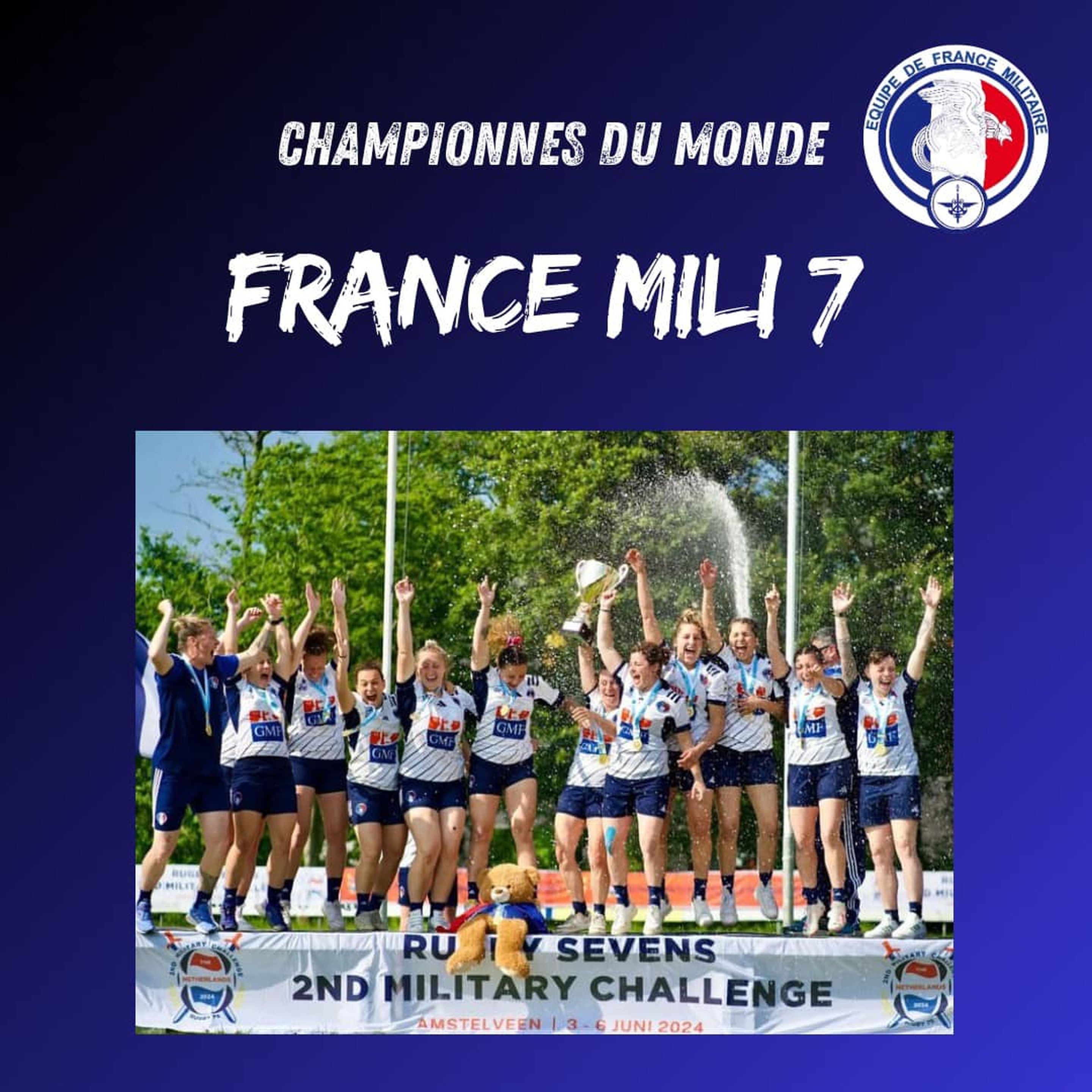 L’équipe de France Militaire de rugby à 7 championne du Monde !