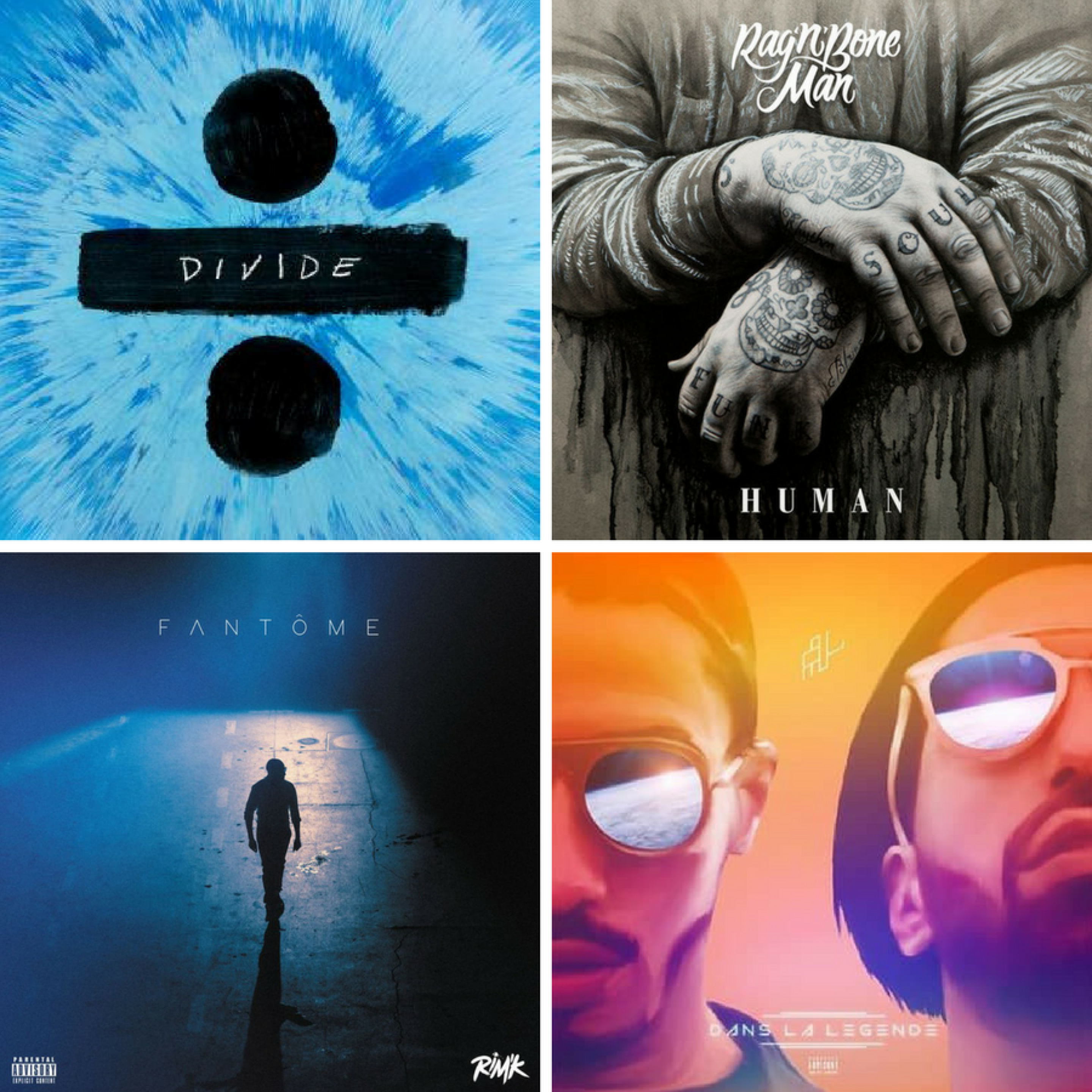 TOP ALBUMS FUSIONNÉS : ED SHEERAN, RIM'K, PNL, JUL, NEKFEU...
