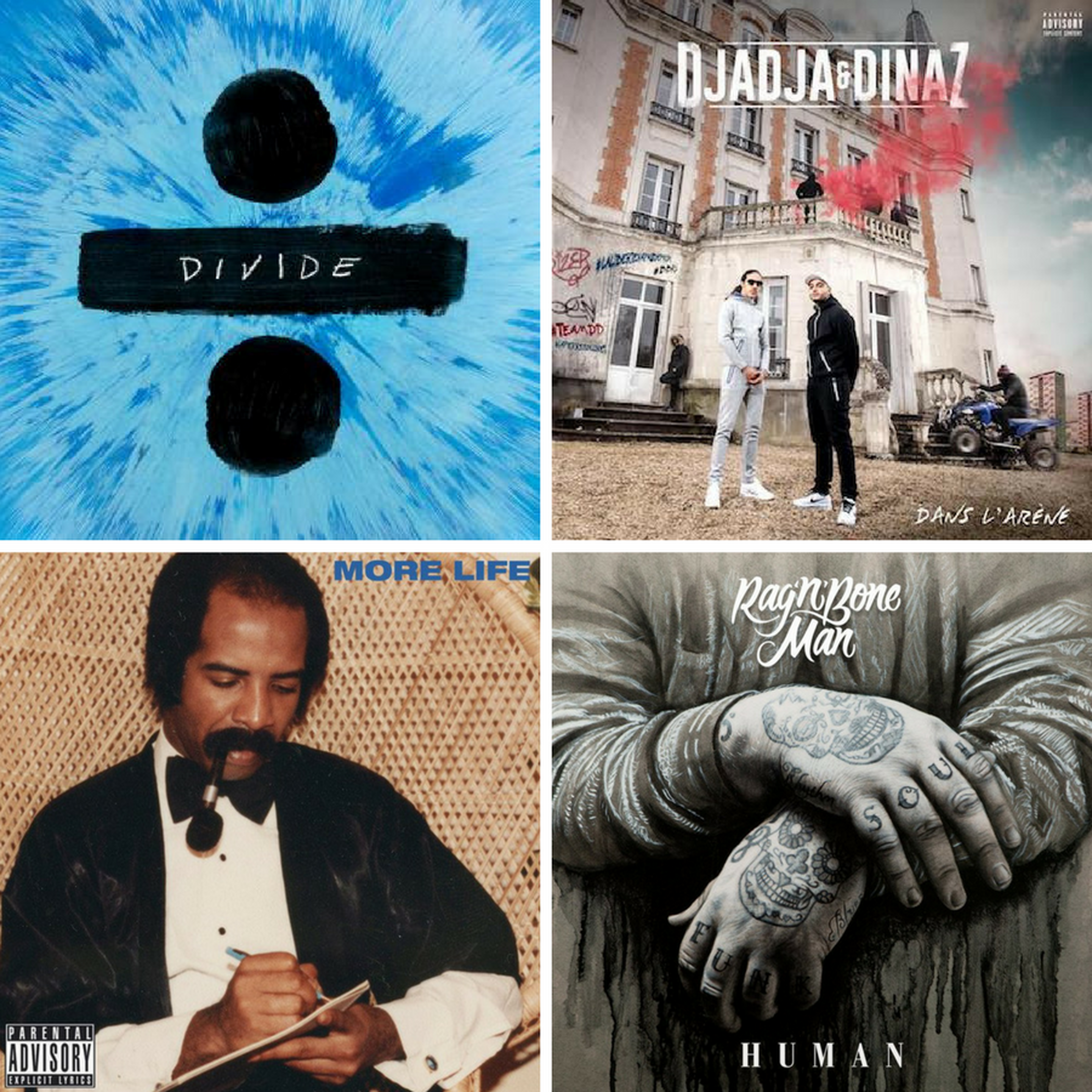 TOP ALBUMS FUSIONNÉS : ED SHEERAN, DJADJA & DINAZ, DRAKE ...