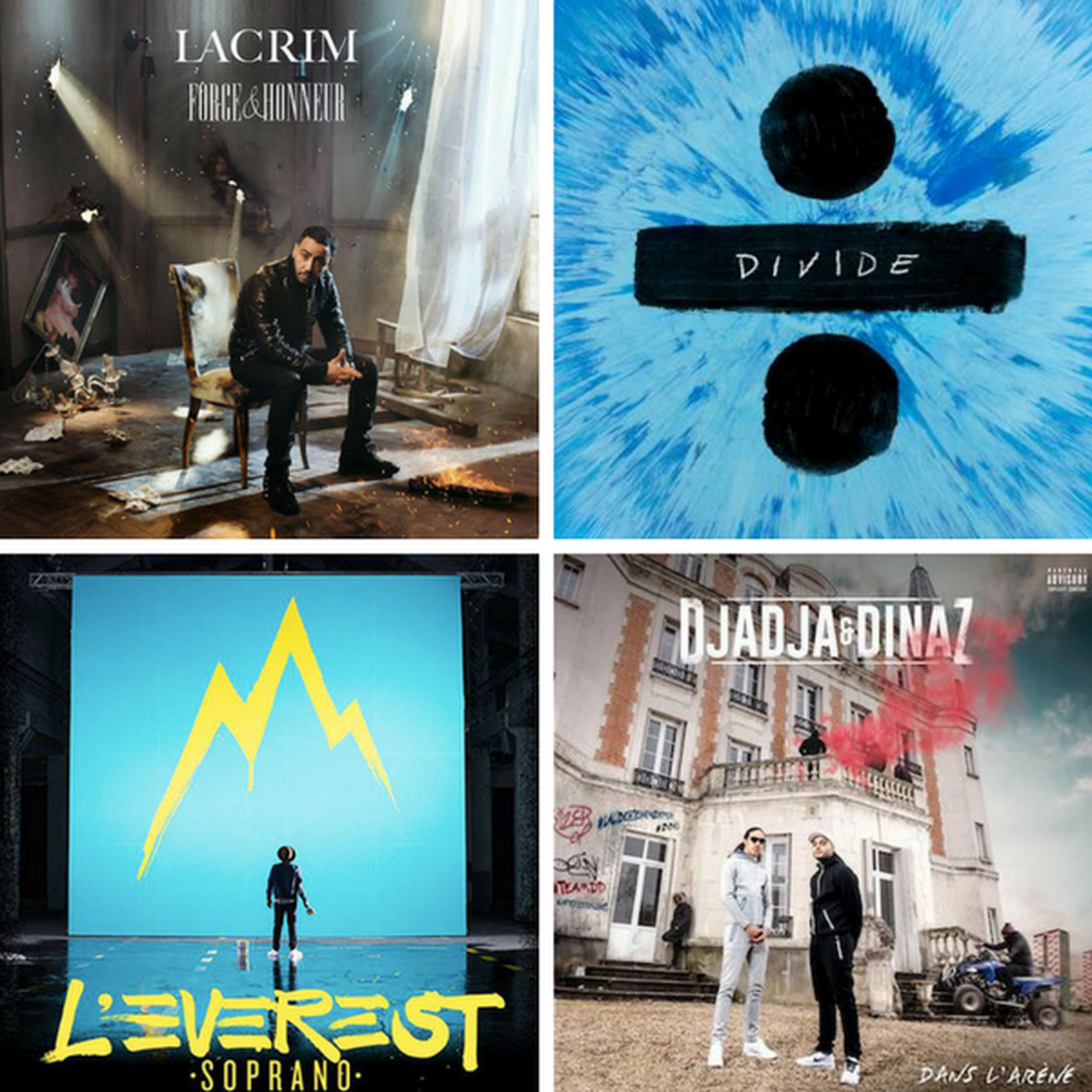 TOP ALBUMS DE LA SEMAINE : LACRIM, ED SHEERAN, SOPRANO...