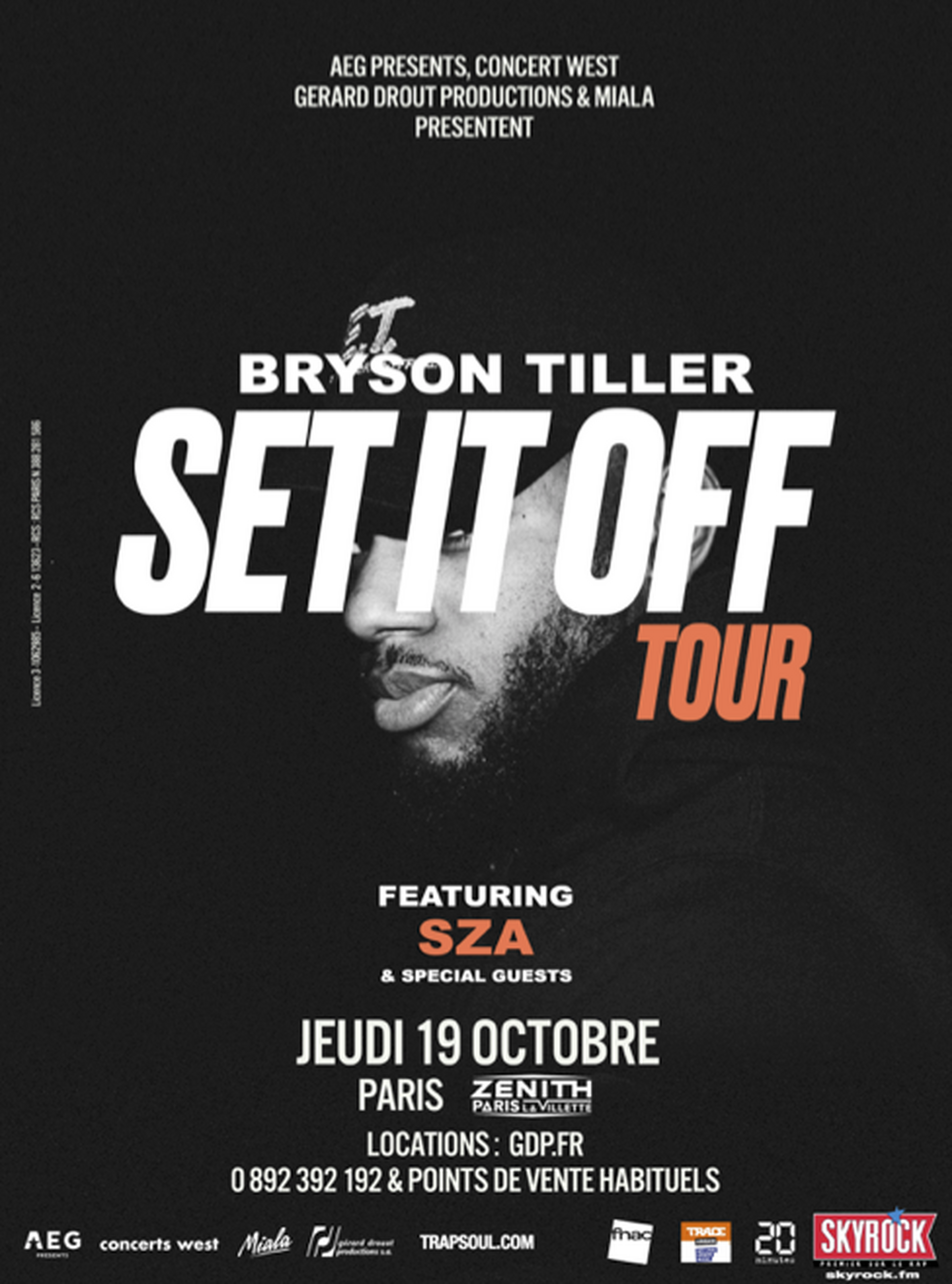 Bryson Tiller en concert avec Skyrock