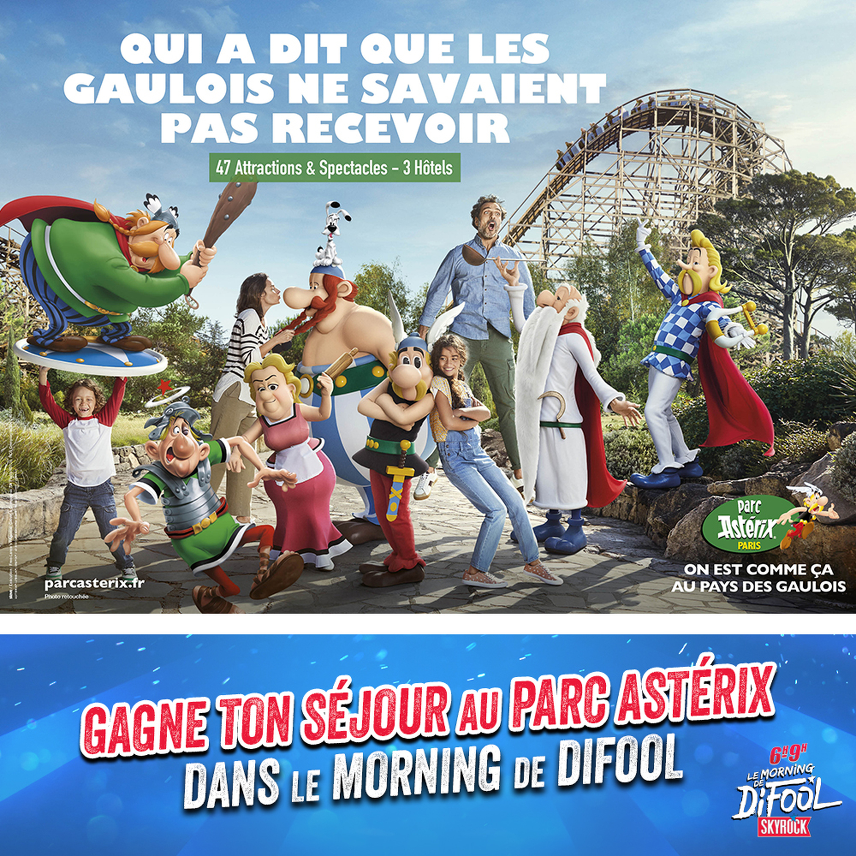 Gagne ton séjour au Parc Astérix dans le Morning de Difool ! 