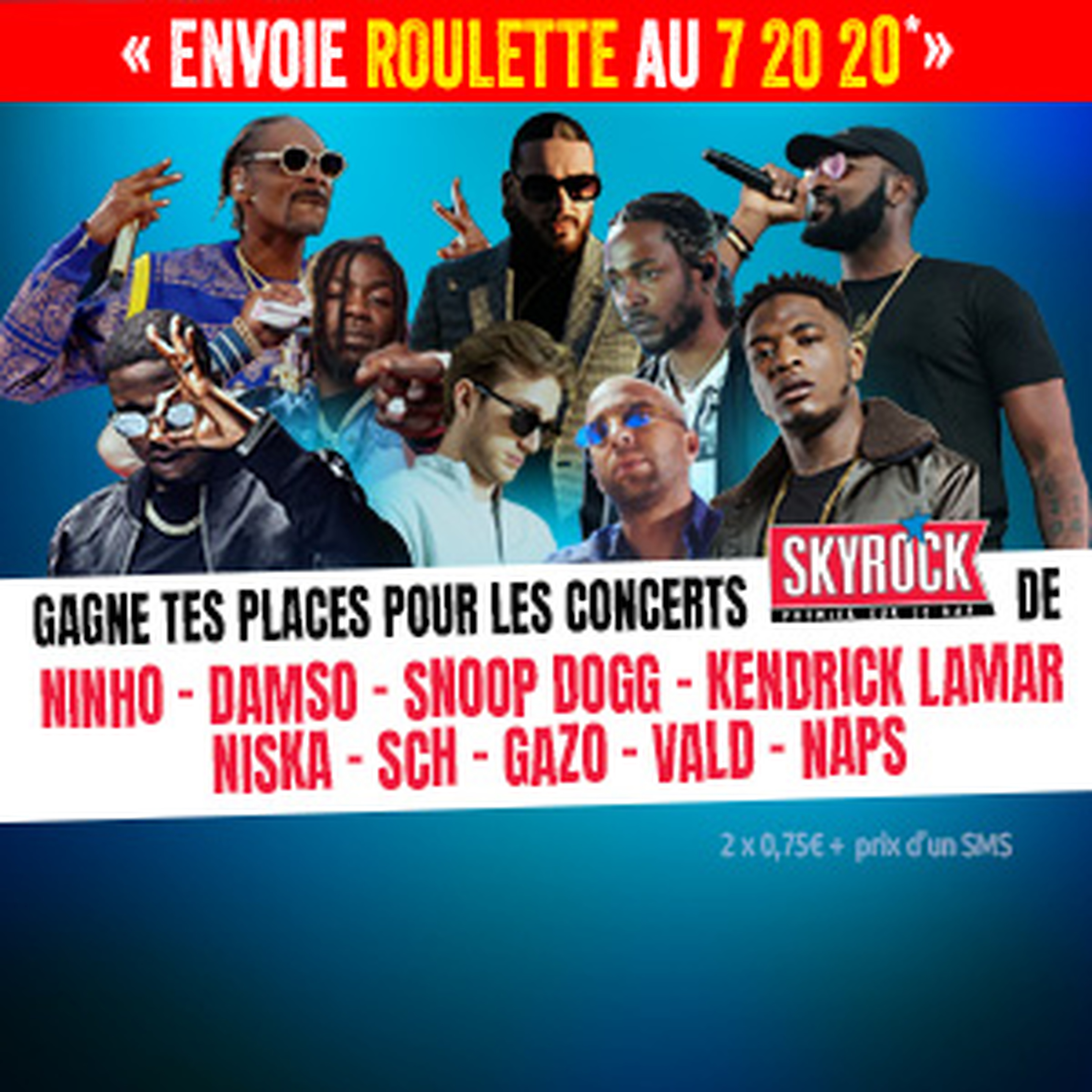 La roulette : Tes places pour les concerts Skyrock !